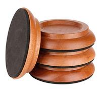 Upright Piano Caster Cups,Eison Solid Sapeliwood Piano Caster with Non-Slip & Anti-Noise Foam, Set of 4