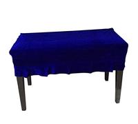 Upright Piano Cover, Colorfast Pleuche Full Piano Dust Proof Decorated Cover Macrame Decoration Piano Cover Dust Cover Protective Cover (Single Seat Cover,Blue)