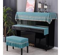 Upright Piano Cover, Piano Cover Cloth Three Piece Set UniversalUpright ive Half Draped Cotton Linen Fabric Art Decorative Embroidery forPiano/a/Double St (