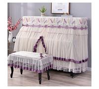 Upright Piano Cover Set Included Chair Cover Removable Upright Piano Dust Cover Upright Piano Protector Cover Cloth Cover Purple Set 2