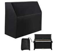 Upright Piano Dust Cover, Piano Full Cover Silver-coated 420D Oxford Waterproof, Pianos Protective Covers To Block Sunlight and Moisture (60.2 x 43.3 x 13.7in,Black)