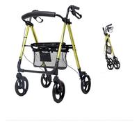 Upright Rollator Walker, Rollator Walker, Adjustable Height & 4 Wheels Shopping Trolley,Folding Aluminium Walking Mobility Aid for Elderly
