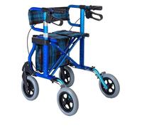 Upright Rollator Walker, Rollator Walker, with Seat, Compact Easy Rollator Wheeled Walking Aid Adjustable Height with Brakes and Carry Bag