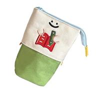 Upright Standing Pen Case - Retractable for Stationery - Foldable Book Pattern Pencil Bag - For School Home Travel College College Dorm Room Study Storage, Green, see description, See