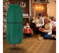 Upright Storage Solution for Artificial Christmas Trees Featuring 210D Coated Silver Oxford Fabric and Click Close Straps (Dark green9FT)