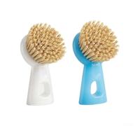 Upright Vegetable Scrubber Brush 2-Pack Nylon Bristles Sturdy Plastic Veggie Brush 10cm Dishwasher Safe Ergonomic Potato Cleaner Brush Non-Slip Handle Compact Sink Cleaning Brush 2pcs Blue White