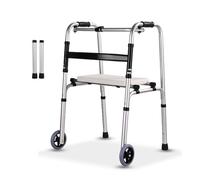 Upright Walker 150kg Capacity Adjustable Height Padded Seat Dual Mode Folding Rollator, Durable & Easy to Use Mobility Aid for Seniors & Mobility Assistance(B)