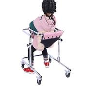Upright Walker for Kids Cerebral Palsy Disability Rehabilitation Training, Foldable Toddlers Walker with Wheels and Seat (Color : Pink, Size : S) Hello
