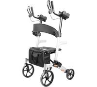 Upright Walker for Seniors - Lightweight Stand Up Rollator Walker with Seat with Padded Armrest, Folding Adult Rollator