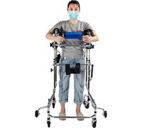 Upright Walker for Seniors with Seat - Portable Hemiplegia Rehabilitation Standing Frame for Disabled Adults 150-180 cm - Medical Walking Aid by CIFFRA
