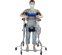 Upright Walker for Seniors with Seat | Portable Walker for Disabled Adults | Hemiplegia Rehabilitation Standing Frame | Rehabilitation Training Walking Frame | Height Range 150-180 Cm