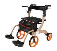 Upright Walker, Stand Up Forearm Walker, The Elderly Trolley Seat Can Sit On A Walk, Light and Simple Folding Adult Rehabilitation Four-Wheel Shock-Absorbing Roller