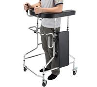 Upright Walker, Stand Up Rollator Walker for Seniors, Adjustable Height Walking Aid, with Seat Cushion