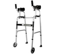 Upright Walker Up Rollator Walker Stand Up Handles Adjustable Height One-Button Folding Maximum Load-Bearing 180kg with Padded Armrest for Mobility, Recovery from Injury, Elderly