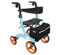 Upright Walker Walkers for Seniors Lightweight Up Rollator Walker with Seat Padded Contoured Forearm Platform with Padded Armrest & Stand Up Handles(Blue) (Blue)