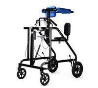 Upright Walker with Arm Support,Adjustable Medical Rollator Walker with 4 Wheels and Brakes,Anti-Rollover,Hemiplegia Rehabilitation Standing Frame