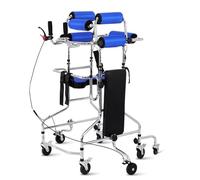 Upright Walking aids, Hemiplegia Rehabilitation Standing Framewith Seat Walking Aid for The Elderly, Disabled, Walking Aid for The Disabled, 8-Wheel Anti-Tilt, Adjustable