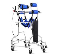 Upright Walking aids, Hemiplegia Rehabilitation Standing Framewith Seat Walking Aid for The Elderly, Disabled, Walking Aid for The Disabled, 8-Wheel Anti-Tilt, Adjustable Height, Men/Women