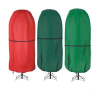 Upright Xmas Tree Storage Bag with Adjustable Straps and Cord Locks, Protective Cover for Artificial Christmas Trees up to 9 ft, Waterproof Material (Dark green 4FT)