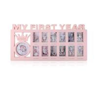 Upriver 1st Birthday Picture Frames Baby Shower Keepsake Picture Frame My First Year Photo Frame Baby Girls Boys Birthday Decoration Album