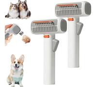 Uprodute 2-in-1 pet self-cleaning and grooming comb, professional fur rake comb and dog brush for hair removal, hair removal tool for long haired cats (2pc)