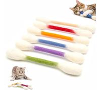 Uprodute Catnip cotton swab cat toy, 6/1 Pk durable big cat chew gum, giant interactive felt cat kick stick, bite toy cat lover gift