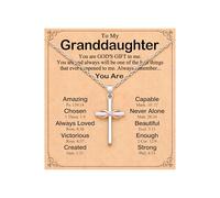 UPROMI To My Friend/Sister in Christ/Granddaughter/Daughter/Niece Infinity Cross Necklace - Christian Gifts for Women & Girls, Stainless Steel, No Gemstone