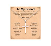UPROMI To My Friend/Sister in Christ/Granddaughter/Daughter/Niece Infinity Cross Necklace - Christian Gifts for Women & Girls, Stainless Steel, No Gemstone