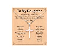 UPROMI To My Friend/Sister in Christ/Granddaughter/Daughter/Niece Infinity Cross Necklace - Christian Gifts for Women & Girls, Stainless Steel, No Gemstone