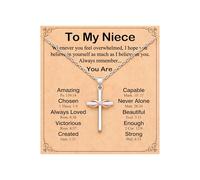 UPROMI To My Friend/Sister in Christ/Granddaughter/Daughter/Niece Infinity Cross Necklace - Christian Gifts for Women & Girls, Stainless Steel, No Gemstone