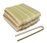 Uprony Mini Bamboo Tongs 100 Pcs 6.2 Inch Green Disposable Eco-friendly Wooden Tongs for Charcuterie, Appetizers, Deli Meat Platters