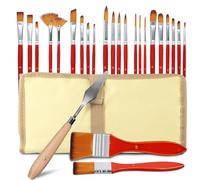 UPROZIL 25PCS Artists Paint Brushes,Professional Artist Brushes for Acrylic Painting,Paint Brushes Set with Flat,Filbert,Fan, Dagger,Cat Tongue,Round,Angle,Rigger for Acrylic