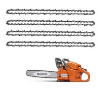 UPROZIL 4 Pack 16 Inch Chainsaw Chain for 16 Inch(40cm) Bar,Chainsaw Chain with 57 Drive Links & 3/8inch Pitch & .050inch Gauge fits for Titan, Black & Decker, Einhell, Ryobi, Oregon and More Chainsaw