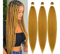 UPruyo Strawberry Kanekalon Pre Stretched Braid 30 Inch Coloured Hair Extensions Braiding Soft Yaki Long Micro Braiding No Knot Hair