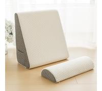 UPSEA Wedge Pillow Support Cushion, 2pcs Triangle Pillow Case Removable Memory Foam Incline Cushion, Bed Wedge Cushions for Reading in Bed, Back or Knee Support