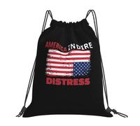 Upside Do-Wn American America In Distress Women Men Drawstring Bag Large Drawstring Backpack Foldable Swimming Bags For Hiking Climbing Football
