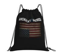 Upside Do-Wn American America In Distress Women Men Gym Sack Waterproof Drawstring Backpack Lightweight Pe Bag For Holidays Picnic Swim