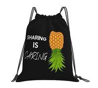Upside Do-Wn Pineapple Funny Swinger Bag Of Holding Drawstring Gym Bag, Beach Bag Lightweight String Bag Foldable Gym Backpack For Sports Yoga Kids 42X36Cm