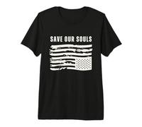 Upside Down American Flag Patriotic 4th July Save Our Souls Premium T-Shirt