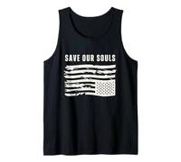 Upside Down American Flag Patriotic 4th July Save Our Souls Tank Top