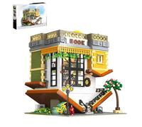 Upside Down Book House Block Set, 3621pcs Creative Architectural Model Toys, City Street View Bricks Construction Kit Office Home Decor, Gifts for Kids Friends Adults Memorial