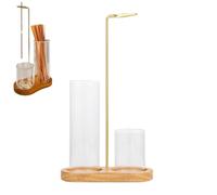 Upside Down Incense Holder for Sticks, Removable Glass Ash Catcher Incense Burner, Meditation Accessory for Yoga and Zen Spaces, Home Decor for Aromatherapy Sessions (Natural Wood color)