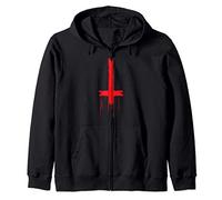 Upside Down Inverted Cross Zip Hoodie
