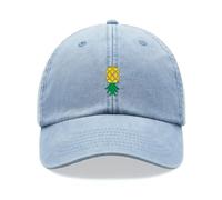 Upside Down Pineapple Baseball Cap Vintage Washed Unisex Dad Hat Low Profile Adjustable Light Blue