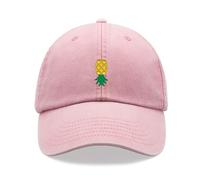 Upside Down Pineapple Baseball Cap Vintage Washed Unisex Dad Hat Low Profile Adjustable Pink