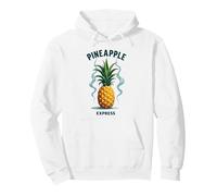 Upside Down Pineapple Express Tropical Hippie Retro Cool Vibes Pullover Hoodie, Adult Unisex, White, X-Large