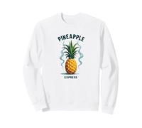 Upside Down Pineapple Express Tropical Hippie Retro Cool Vibes Sweatshirt, Adult Unisex, White, Medium