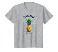 Upside Down Pineapple Express Tropical Retro Cool Vibes T-Shirt, Kids, Heather Grey, 2 Years