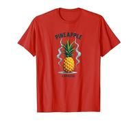 Upside Down Pineapple Express Tropical Retro Cool Vibes T-Shirt, Men, Red, 3XL