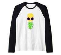 Upside Down Pineapple Fun Singles Couples Poly Lifestyle Raglan Baseball Tee